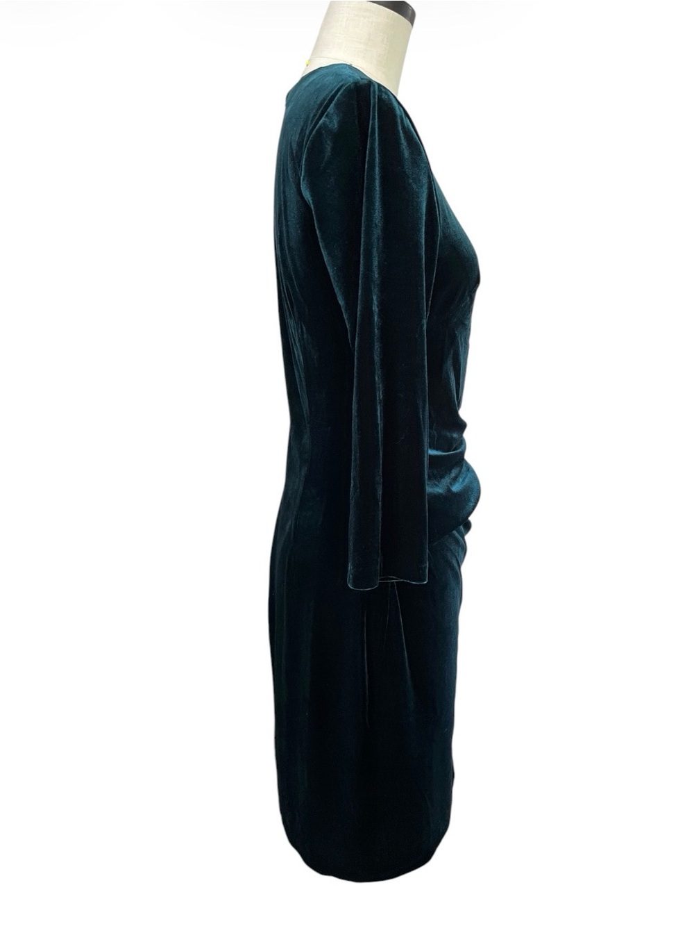 Vince Camuto Teal Velvet Long Sleeve Sheath Dress Size 10 Elegant Party Holiday - Picture 2 of 12